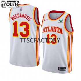 Atlanta Hawks Bogdan Bogdanovic 13 Nike 2022-23 Association Edition Valkoinen Lasten Pelipaidat Swingman